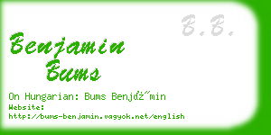 benjamin bums business card